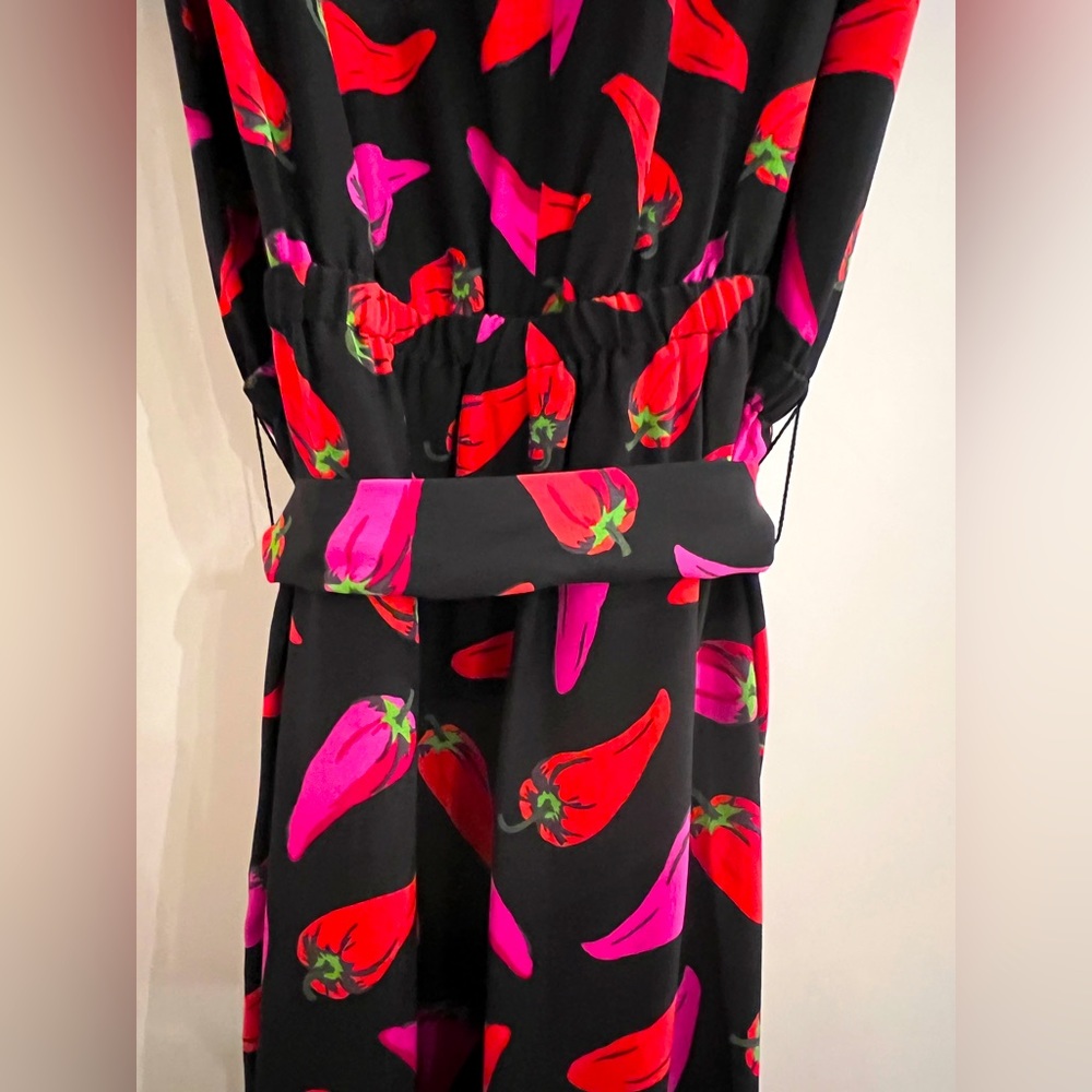 Kate Spade Silk Hot Pepper cropped Jumpsuit